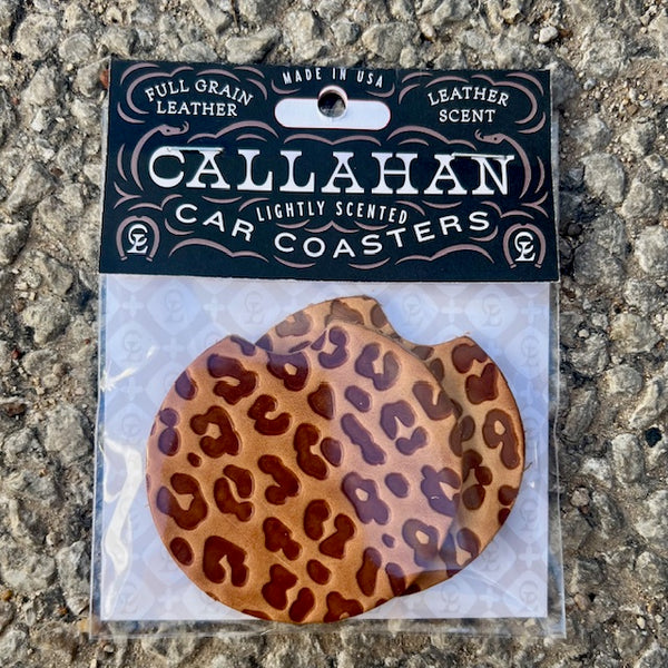 Car Coasters - Lightly Scented Leather