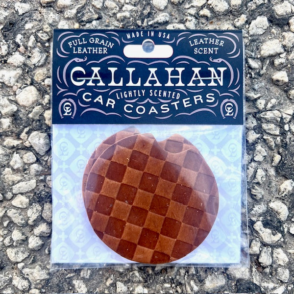 Car Coasters - Lightly Scented Leather