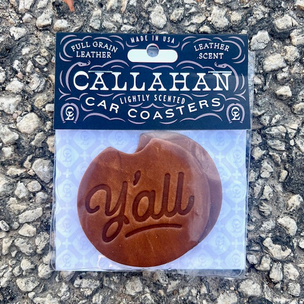 Car Coasters - Lightly Scented Leather