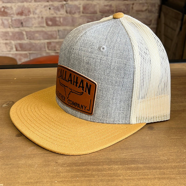 Grey, Yellow, and Tan Callahan Leather Patch Hat