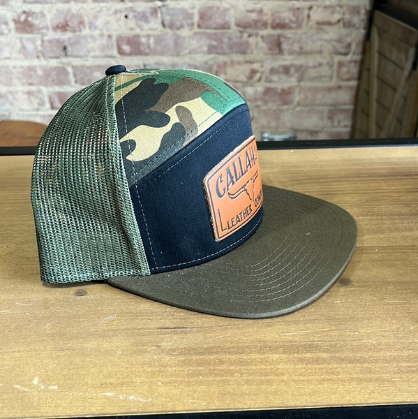Green Camo Callahan Leather Patch Hat